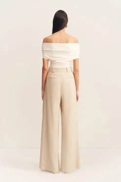 NEWMAN HIGH WAISTED TAILORED PANT (PARCHMENT)