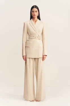 NEWMAN HIGH WAISTED TAILORED PANT (PARCHMENT)