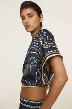 OCEANE SILK SCARF (BLUE)