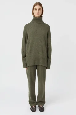 PASCAL CASHMERE BLEND TURTLENECK (ARMY GREEN)