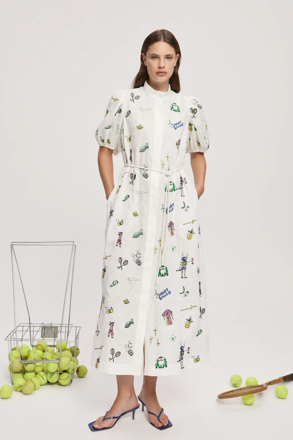 PLAY EMBROIDERED SHIRTDRESS (CREAM)