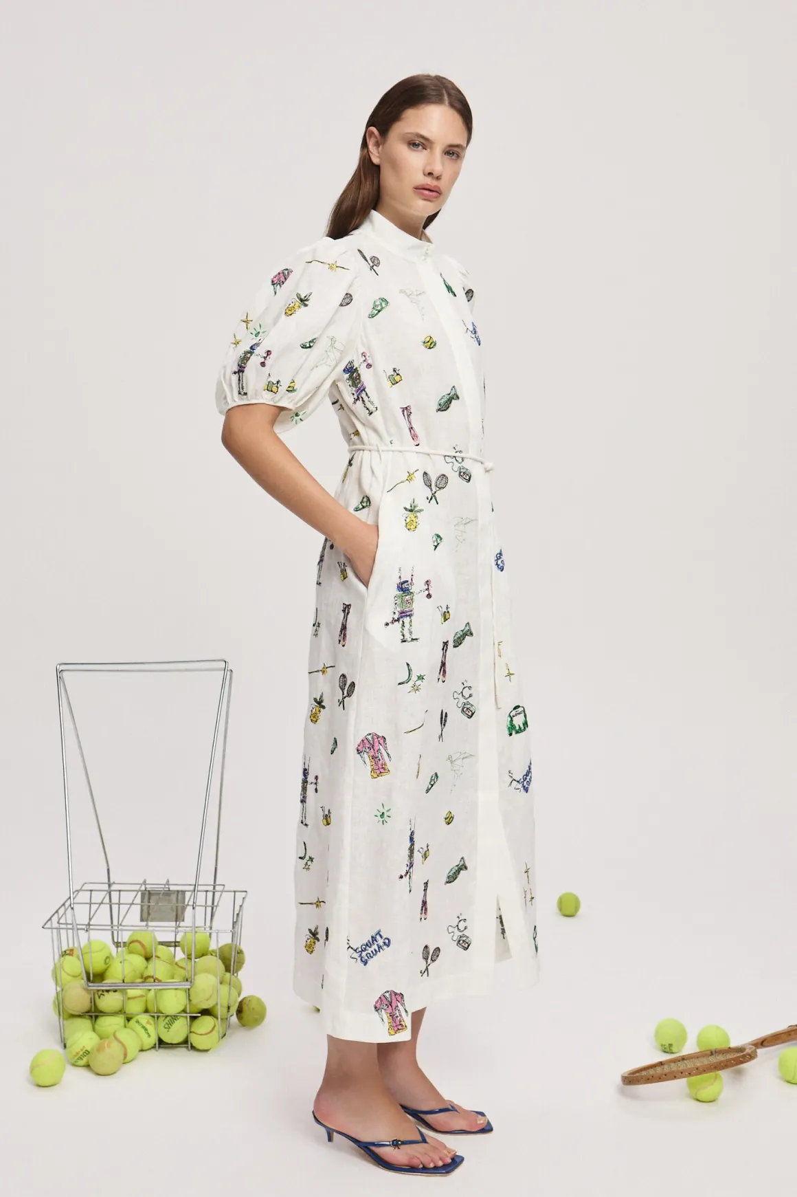 PLAY EMBROIDERED SHIRTDRESS (CREAM)