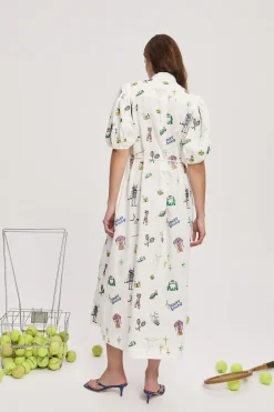 PLAY EMBROIDERED SHIRTDRESS (CREAM)