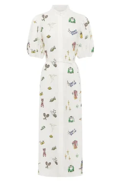PLAY EMBROIDERED SHIRTDRESS (CREAM)