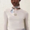 PRINTED SILK RIBBON SCARF (MULTI HYDRANGEA)