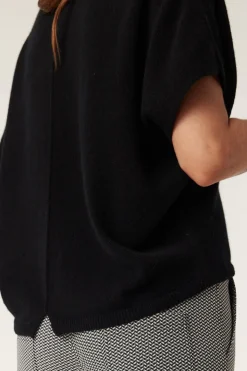 PURE CASHMERE RELAXED TOP (BLACK)