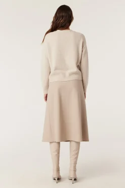 PURE CASHMERE V CARDIGAN (OATMEAL)