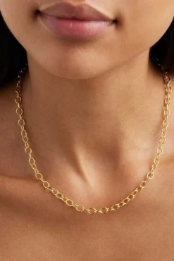 17" BOLD LINK CHAIN NECKLACE (18K GOLD VERMEIL)