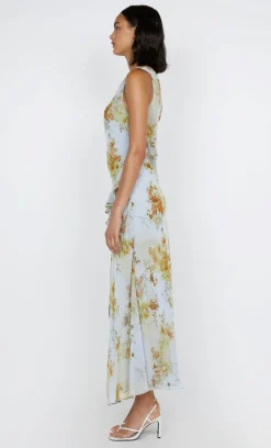 RAHNI ASYM DRESS (ANTIQUE DENIM FLORAL)
