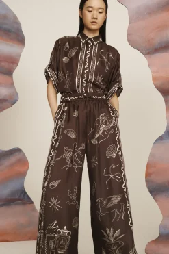 SAMMY SILK PANT (CHOCOLATE)