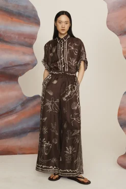 SAMMY SILK PANT (CHOCOLATE)