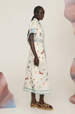 SANDY EMBROIDERED SHIRTDRESS (MULTI)