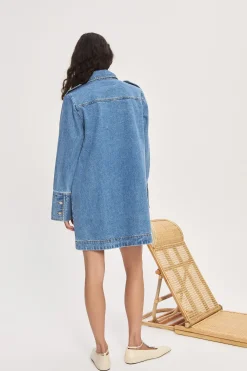 STEPHI DENIM MINI DRESS (LIGHT INDIGO) | PRE ORDER