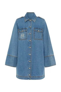 STEPHI DENIM MINI DRESS (LIGHT INDIGO) | PRE ORDER