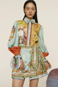 SURREALIST SUMMER MINI SHIRTDRESS (MULIT)