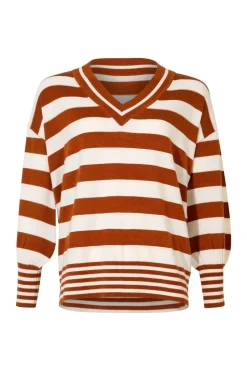 V NECK FOR VICTORY JUMPER (CINNAMON STRIPE)