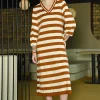 V-IVA LA REVOLUTION DRESS (CINNAMON STRIPE)