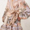 WYLIE MINI WRAP FRILL DRESS (BLUE FLORAL)