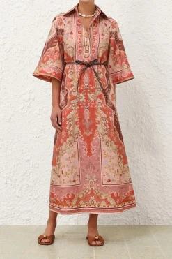 WYLIE TUNIC MIDI DRESS (RUST MULTI)