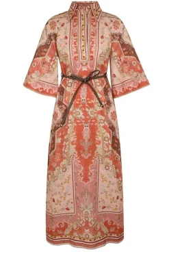 WYLIE TUNIC MIDI DRESS (RUST MULTI)